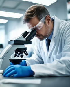 Doctor Examining Under Microscope